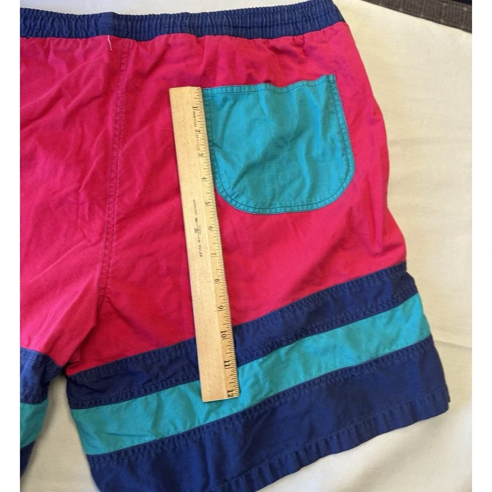 VTG 90s Islander Men's Swim Trunks Colorblock Board Shorts Size Large